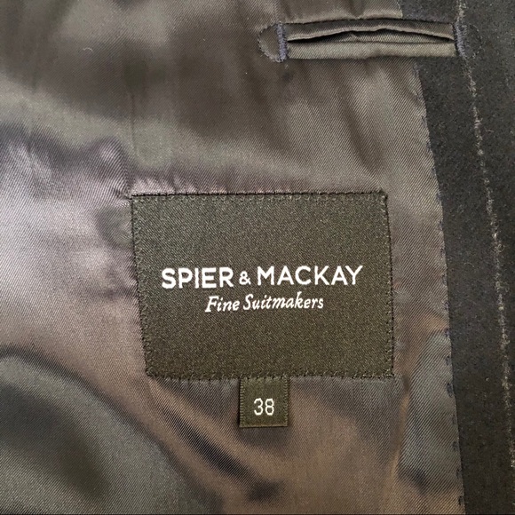 EUC SPIER & MACKAY Navy Flannel Pinstripe Suit 38R - Picture 7 of 9